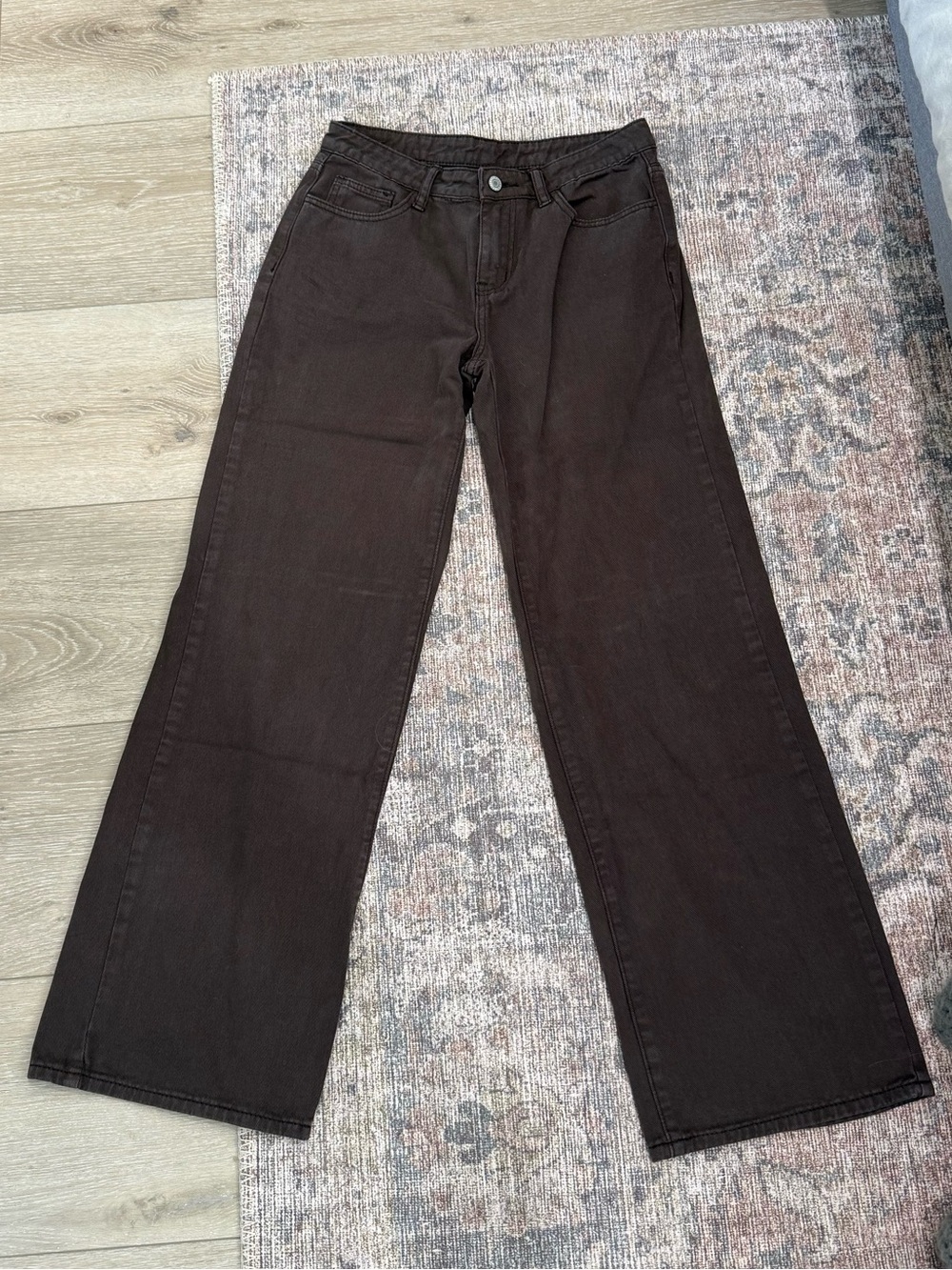 St. George/Brandy Melville Wide-Leg Jeans in Dark Brown